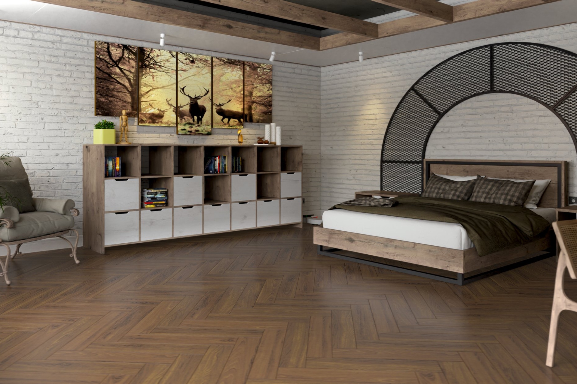 Инженерный паркет «Damy Floor» Ореховый (укладка елочкой) — купить в Орле