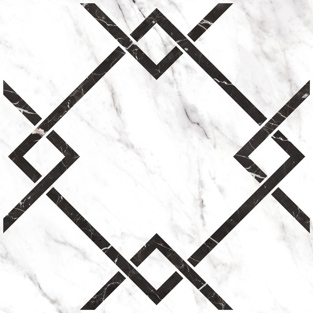 Керамогранит "Керамин" 600*600 Монте Р 7Д Орнамент Лаппатированный Белый — купить в Орле