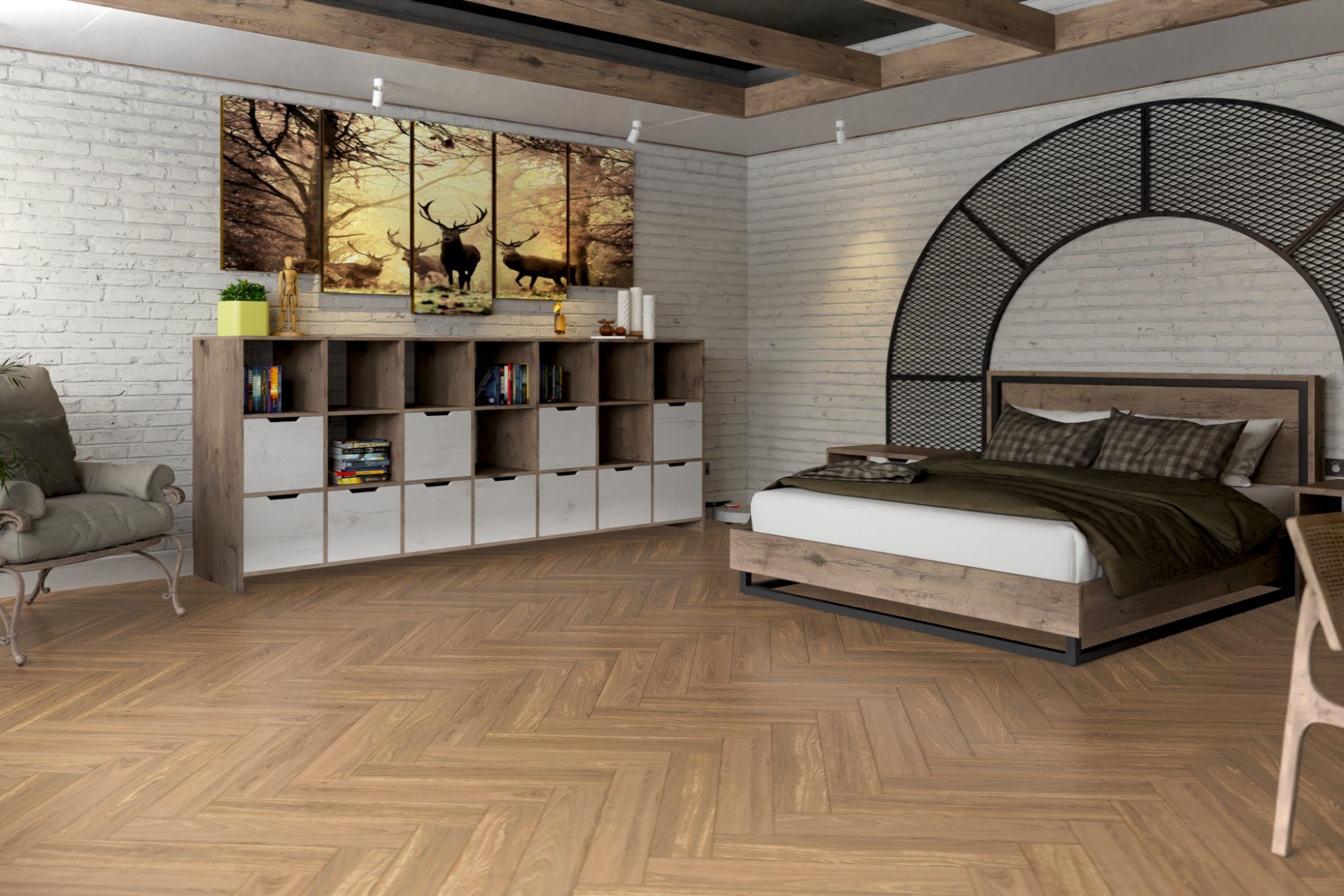 Инженерный паркет «Damy Floor» Натуральный (укладка елочкой) — купить в Орле