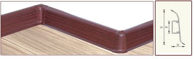 Плинтус "Идеал" пластиковый Комфорт Бук светлый (2500*22*55 мм) — купить в Орле