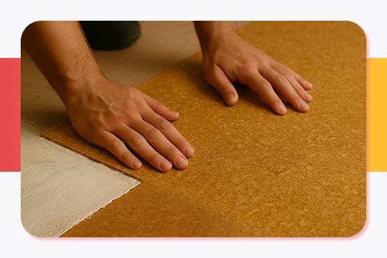 Укладка клеевой пробки